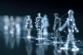 Digital representations of human figures connected by a futuristic network Royalty Free Stock Photo