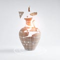 Digital Restoration of a Broken Ancient Vase Royalty Free Stock Photo