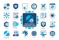 Digital Rights Management solid icon set