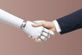 Digital robot handshake human background futuristic digital age robot science digital technology Royalty Free Stock Photo