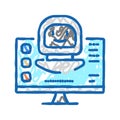 digital robot icon doodle illustration Royalty Free Stock Photo