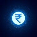 Digital rupee fiat money concept background