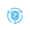 digital rupee for secure electronic payments icon