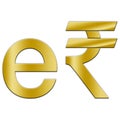 Digital Rupee symbol gold colors version, cbdc
