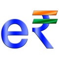 Digital Rupee symbol with national colors