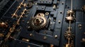 Digital Safe Door with Encrypted Code and Gears Royalty Free Stock Photo