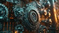 Digital Safe Door with Encrypted Code and Gears Royalty Free Stock Photo