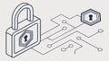 Digital Safeguard: Padlock Icon Symbolizing Network Security and Data Protection, vector design Generative AI Royalty Free Stock Photo