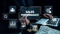 Sales Performance Dashboard with Sales Metrics, Targets, and Conversion Elide Royalty Free Stock Photo