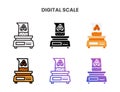 Digital Scale icons set with different styles.