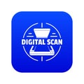 Digital scan icon blue vector