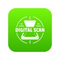 Digital scan icon green vector