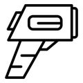 Digital scan thermometer icon, outline style