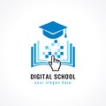 Digital school education cursor logo