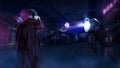 Digital science fiction Cyberpunk octopus character gaining entry into a secret hideout - digital fantasy 3d illustration