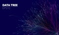 Digital science technology concept. Data tree root. Technology data tree fiber