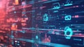 Digital screen displaying abstract data with analytics interface Royalty Free Stock Photo
