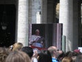 Digital screen displaying Sunday public service of Benedict XVI in the Vatican city, May 2005