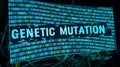 Genetic Mutation Text Displayed on Digital Screen with Binary Code Background Royalty Free Stock Photo