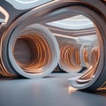 A digital sculpture of interconnected tubes and tunnels, twisting and turning in a mesmerizing display of motion3