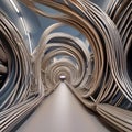 A digital sculpture of interconnected tubes and tunnels, twisting and turning in a mesmerizing display of motion5