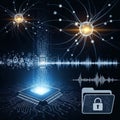 Digital security and artificial intelligence network concept Royalty Free Stock Photo