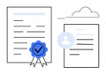 Digital Document Authentication and Certification with Cloud Integration Royalty Free Stock Photo