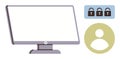 Digital Security Concept with Computer Screen, User Icon, and Secure Padlocks Graphic Royalty Free Stock Photo