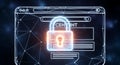 Digital Security Concept - Glowing Padlock on a Web Browser Interface Royalty Free Stock Photo