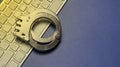 Digital Security concept with handcuff on keyboard isolated with copy space Royalty Free Stock Photo