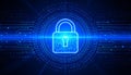 Digital Security Concept with Lock and Binary Code Background, Generative AI Royalty Free Stock Photo