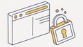 Digital Security Concept with Locked Browser Window and Padlock Icon, vector design Generative AI Royalty Free Stock Photo