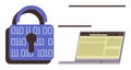 Digital Security Concept with Padlock and Laptop Representing Data Protection and Online Privacy Royalty Free Stock Photo
