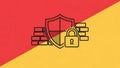 Digital Security and Data Protection Concept with Shield and Padlock Royalty Free Stock Photo