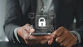 Digital Security and Data Protection Concept with Smartphone Interface Royalty Free Stock Photo