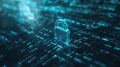 Digital Security: The futuristic key to cyber protection, Abstract padlock on futuristic background with digital cyber
