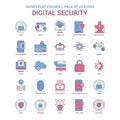 Digital Security icon Dusky Flat color - Vintage 25 Icon Pack Royalty Free Stock Photo