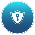 Digital Security Key Icon: Vector shield with a key in a circle Royalty Free Stock Photo