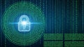 Digital security lock with binary code Royalty Free Stock Photo