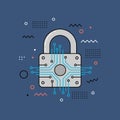 Digital Security Lock with Circuit Board Design for Data Protection Royalty Free Stock Photo