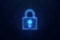 Digital security lock icon cybersecurity context graphic design dark environment abstract concept Royalty Free Stock Photo