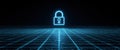 Digital Security Lock on Virtual Technology Background Royalty Free Stock Photo