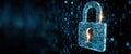 Digital Security Lock on Virtual Technology Background Royalty Free Stock Photo