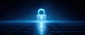 Digital Security Lock on Virtual Technology Background Royalty Free Stock Photo