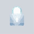 Digital Security Padlock with Binary Code Royalty Free Stock Photo
