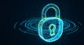 Digital security padlock cyber protection network technology concept generative ai Royalty Free Stock Photo