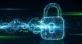 Digital Security Padlock: Cybersecurity & Data Protection Concept Royalty Free Stock Photo