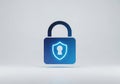 Digital security padlock icon with shield and keyhole Royalty Free Stock Photo