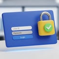 Digital security and privacy with a locked login screen and padlock icon Royalty Free Stock Photo
