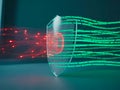 Digital Security Shield With Binary Code Background. Perfect For Use In Infographics, Presentations, Website Headers Royalty Free Stock Photo